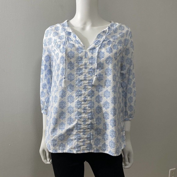 Vineyard Vines Blue and White Blouse - Picture 1 of 8